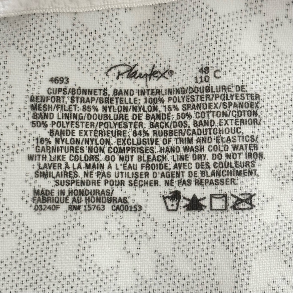 PLAYTEX 18-Hour Wireless Bra. Size 48C. White. NWOT. Fast Shipping. See Pics - Picture 7 of 10
